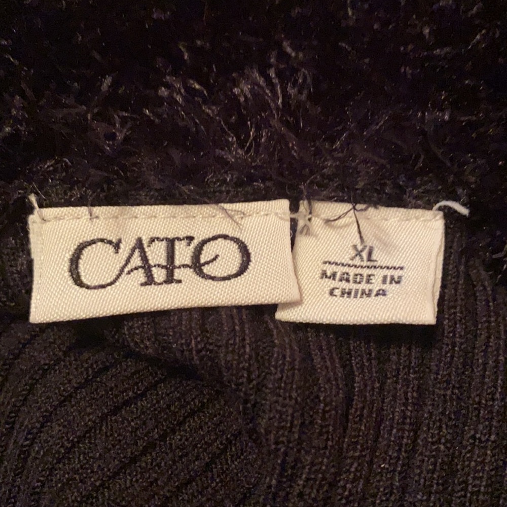Cato Open Front Sweater Faux Fur Trim Size XL - Picture 5 of 6